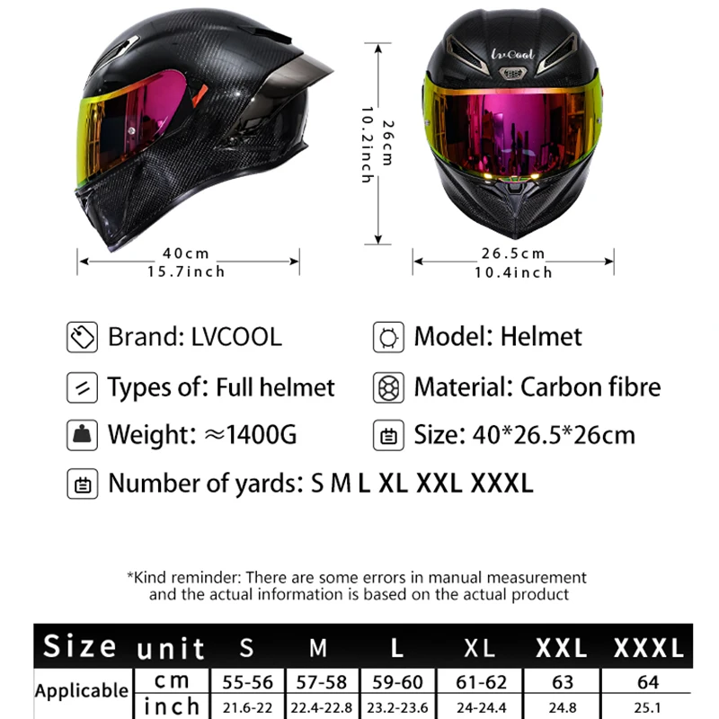 2025 New Carbon fiber material full face helmet, lightweight customizable dual visor, quick release anti crash DOT racing protec