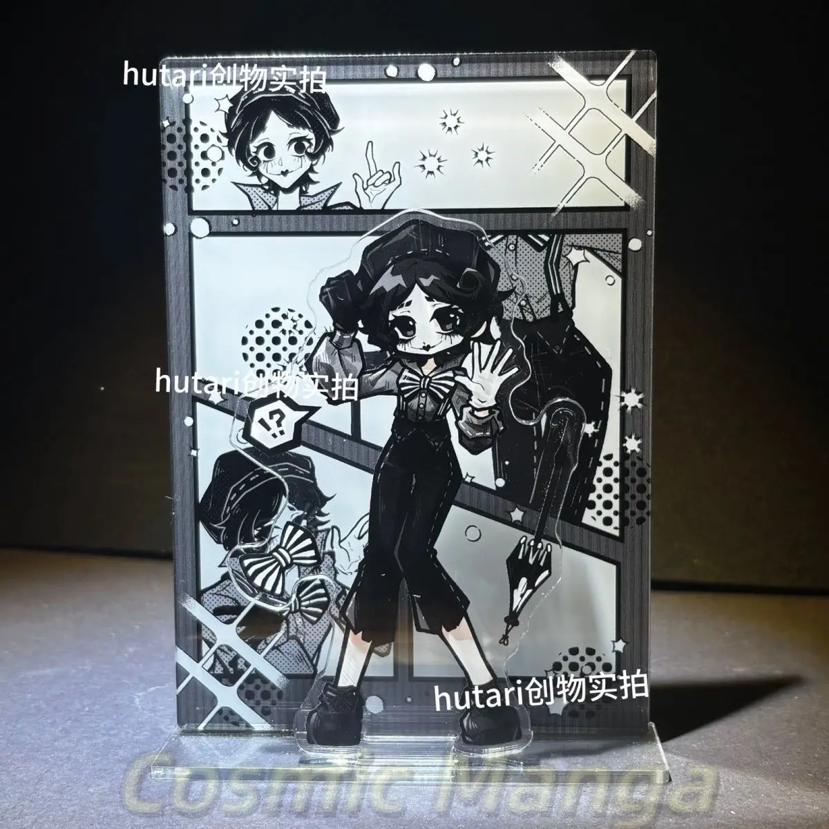 Figurine en acrylique de 15 cm de Cléo Decroux, artiste mime, inspirée du jeu Identity V, pour décoration de bureau, cosplay et cadeau d'Halloween