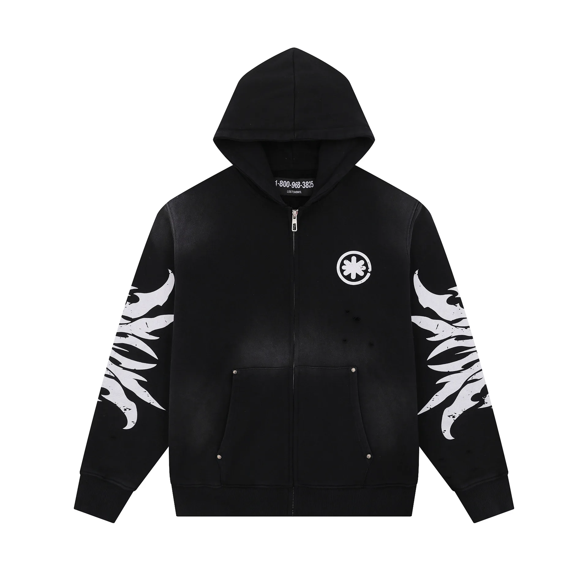 LOSTSHDWS 2025 أزياء لوس أنجلوس الأوروبية والأمريكية ملابس الشارع الرجعية عالية الشارع للرجال والنساء أطقم هوديي رياضية وغير رسمية #4