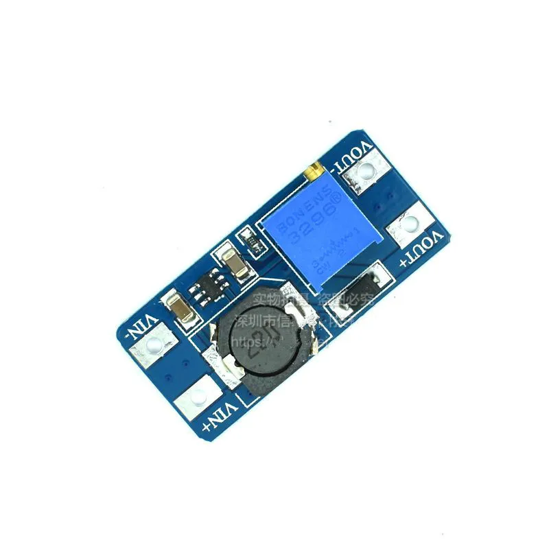 MT3608 DC-DC boost module 2A boost board input voltage 2-24V rises 5/9/12/-28V adjustable