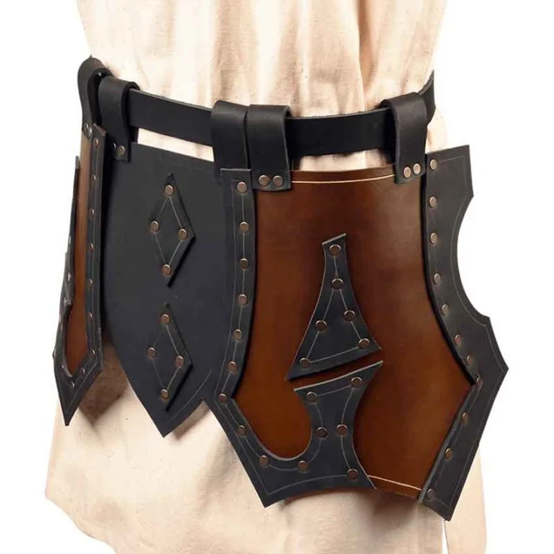 Retro Medieval Renaissance Leggings Leather Skirt Carnival Halloween Cosplay Performance Costume