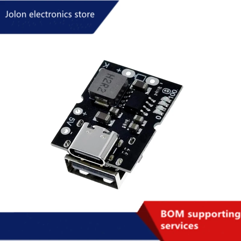Convertidor de refuerzo usb tipo c, módulo de potência, placa de proteção de carga de litio, pantalla le