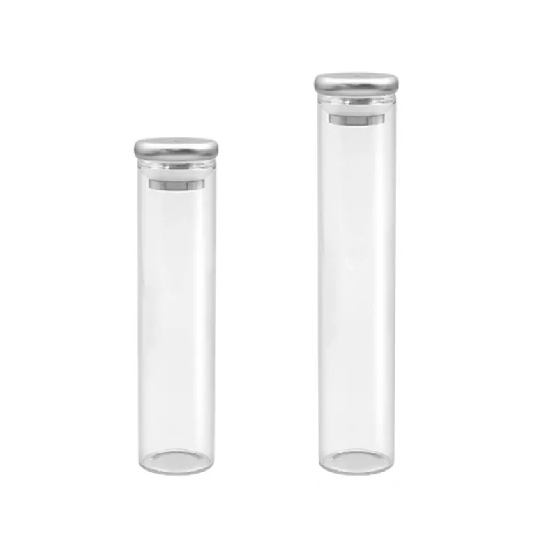 One Way Exhaust Valve Coffee Bean Container Sealed Jar 150mm 120mm Coffee Beans Storage Tube Display Glass Bottle with Metal Cap