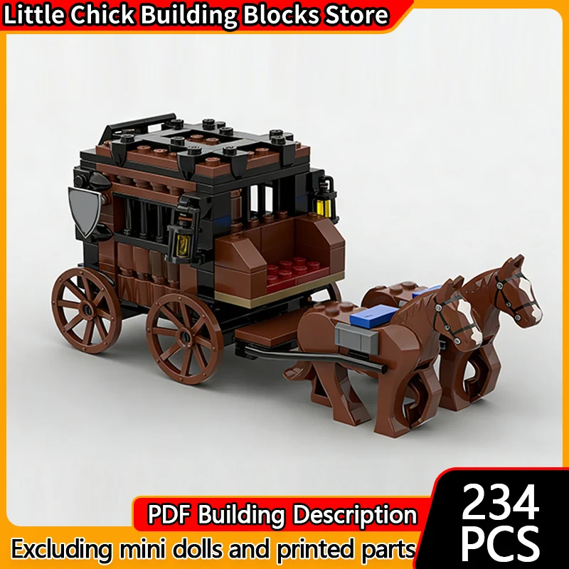 Château médiéval modèle MOC briques de construction Wagon de Transport de fret technologie modulaire cadeaux de vacances pour enfants assembler des jouets costume