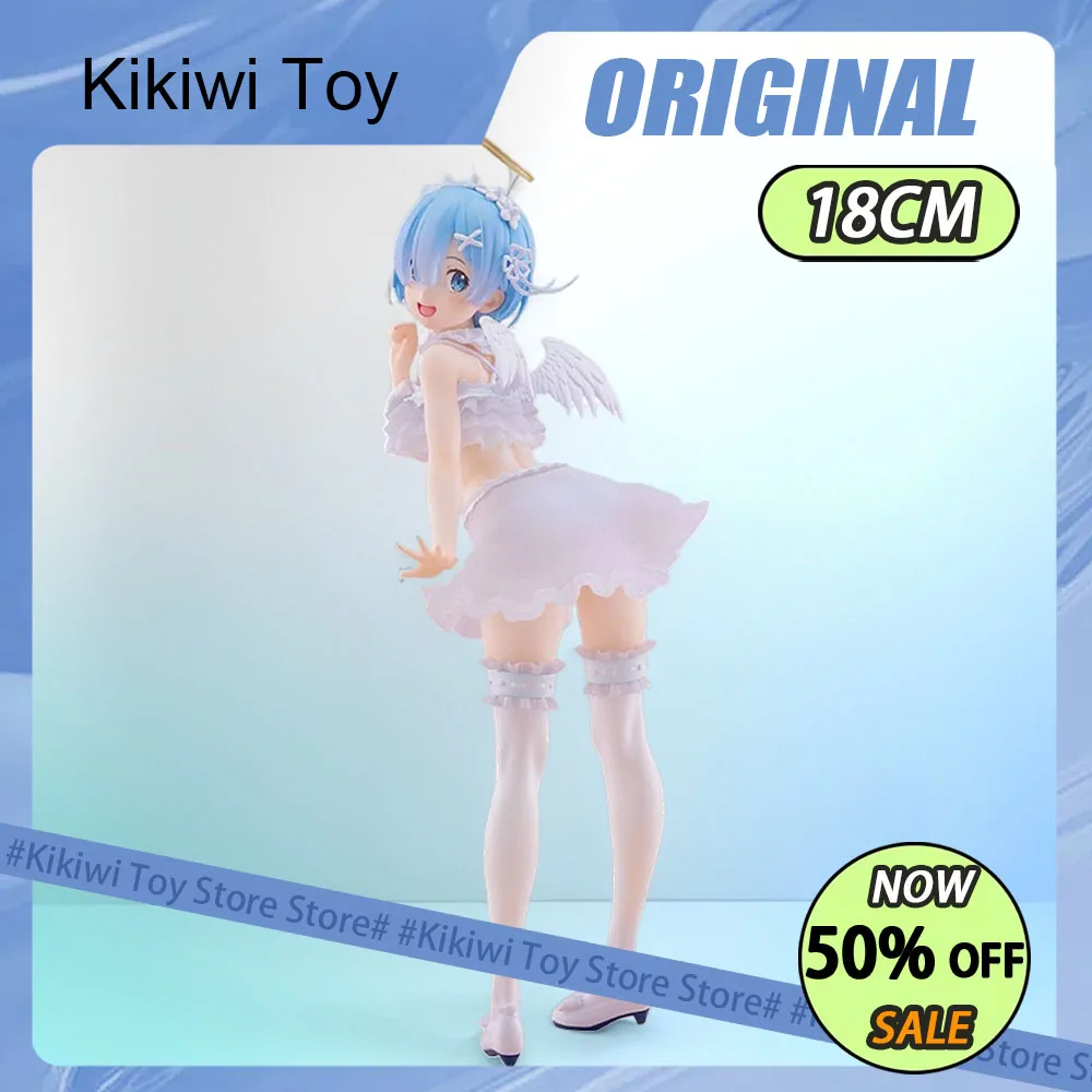 

Original 18cm Rem Anime Figure Re:Life in a different world from zero Figure Cute Angel Rem Figurine Gk Statue Collect Toys Gift