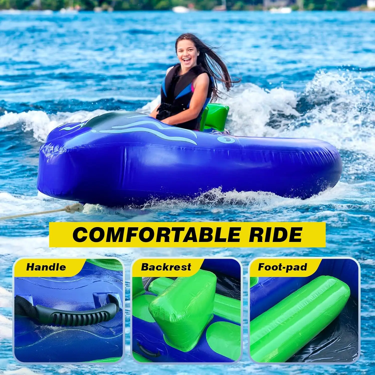 High quality customized inflatable flying manta ray kite tube Towable water toy PVC tarpaulin inflatable fly water manta ray