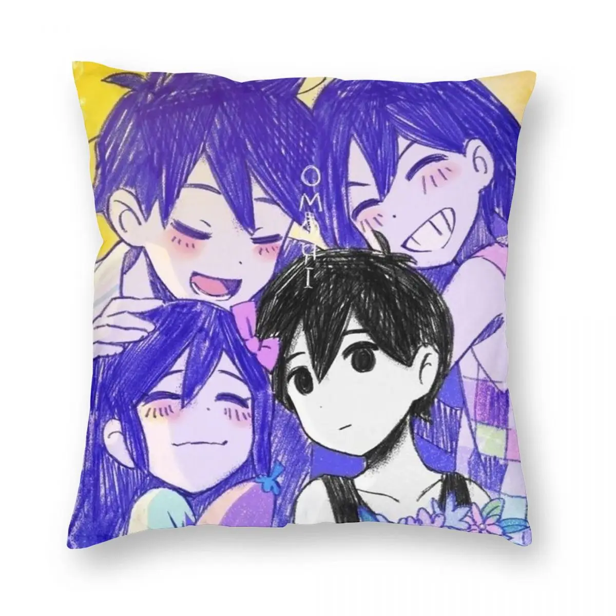 Game Omori Square Pillowcase Pillow Cover Cushion Decor Comfort Throw Pillow for Home Car