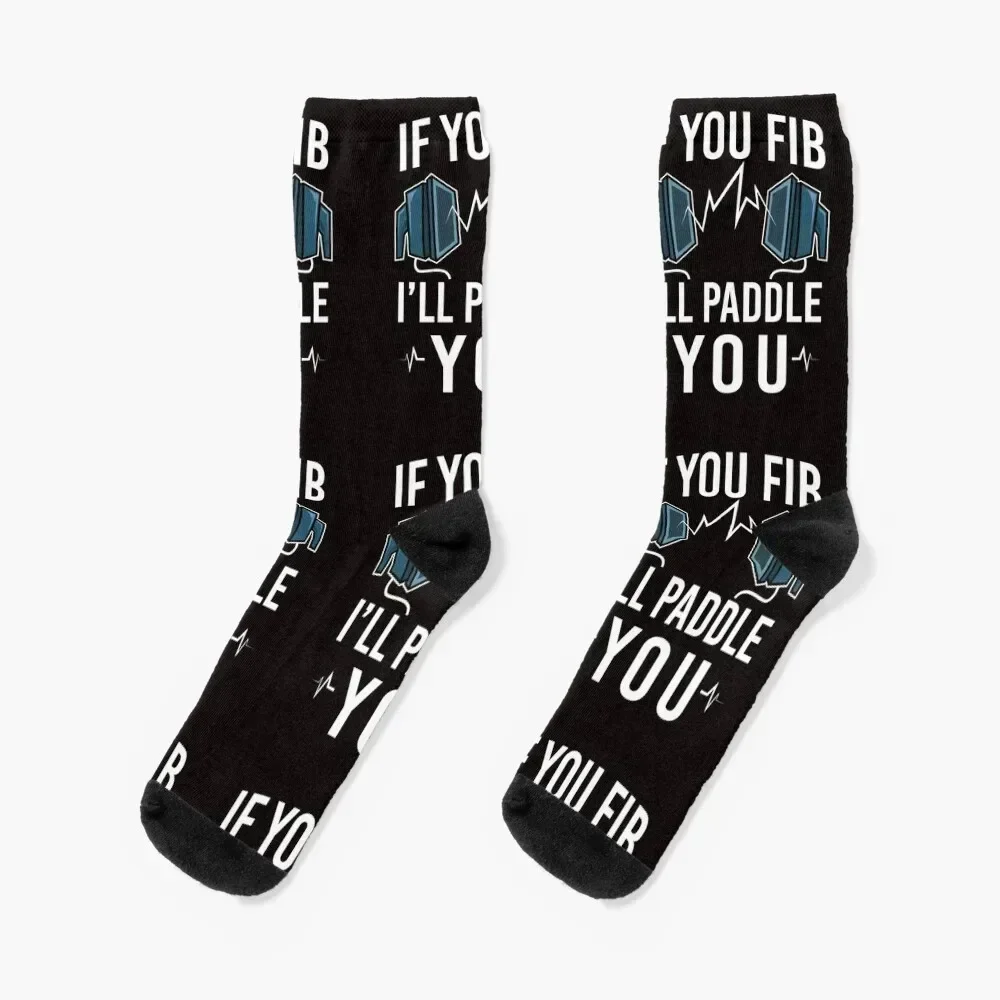 If You Fib I'll Paddle You EMT Parametic Socks Children's hockey christmass gift Socks Female Men's