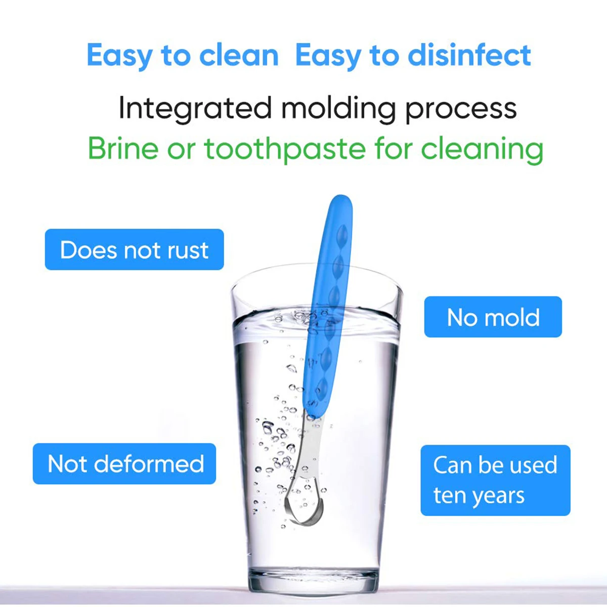 휴대용 케이스 스테인레스 스틸 혀 클리너 컬러 혀 스크레이퍼 구취 입 클리너 보드 치과 구강 위생 관리