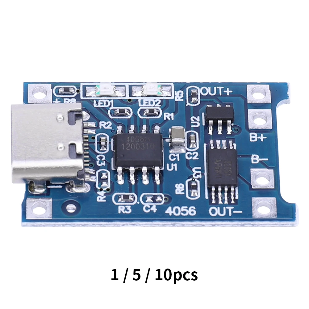 1-20PCS Type-C/Micro USB/Mini USB TP4056 5V 1A Lithium Battery Charger Module 18650 Charging Board With Protection Dual Function