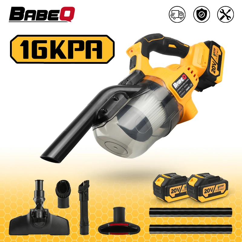 BABEQ 16KPA Cordless Vacuum Cleaner Powerful Electric Wireless Vacuum Indoor Car Dual Use Cleaning Tools For Makita 18V Battery