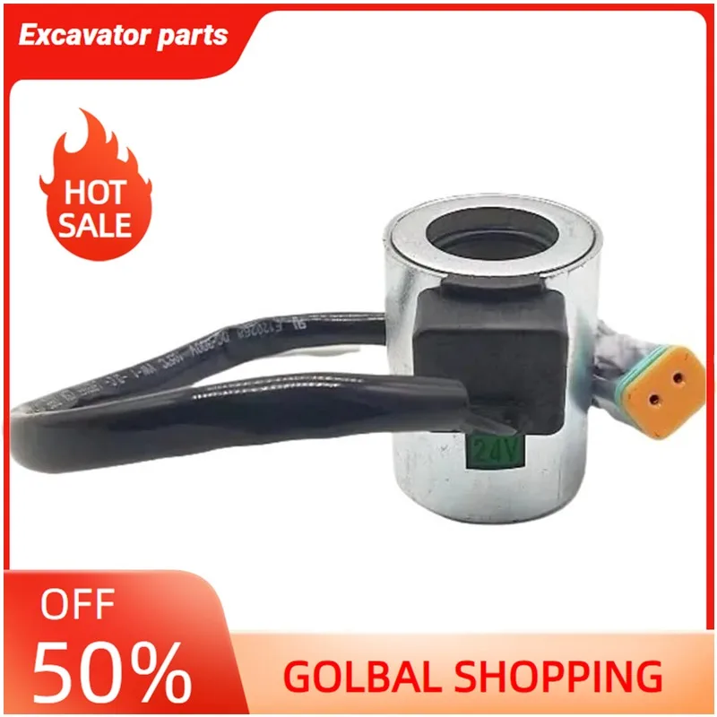 

Пилотный предохранительный клапан электромагнитной катушки экскаватора для XE60 80 135 150 230 215 - запасная часть (24 В)