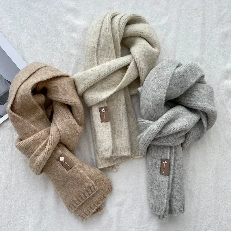 Winter Wool Scarves for Woman High Quality Wool Blends Scarf Comfortable Windproof Wraps Woman\'s Casual Scarf