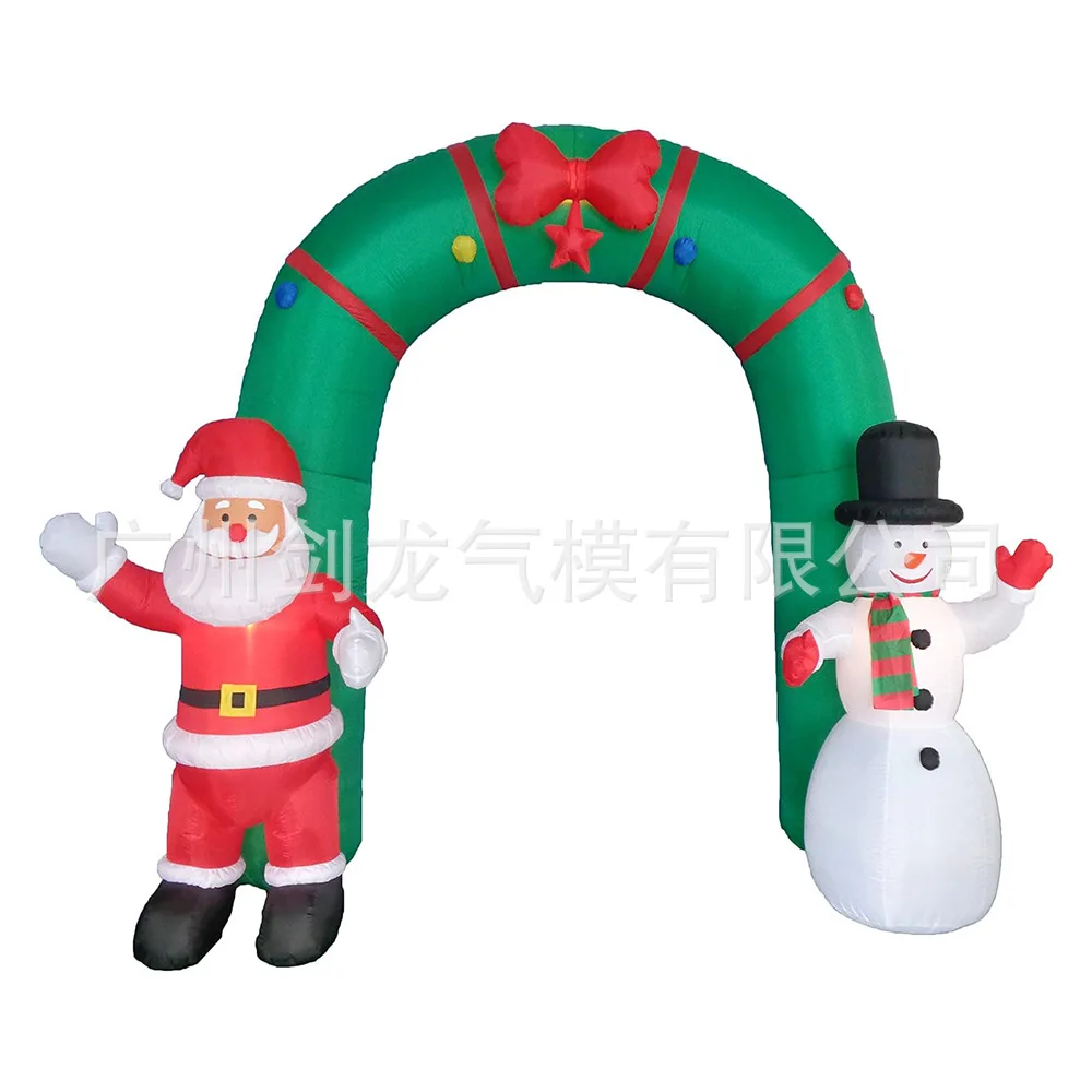 

Christmas Inflatable Arch with Santa Claus Snowman Built-in Led Christmas Outdoor Decoration Inflatable Home Garden Decor