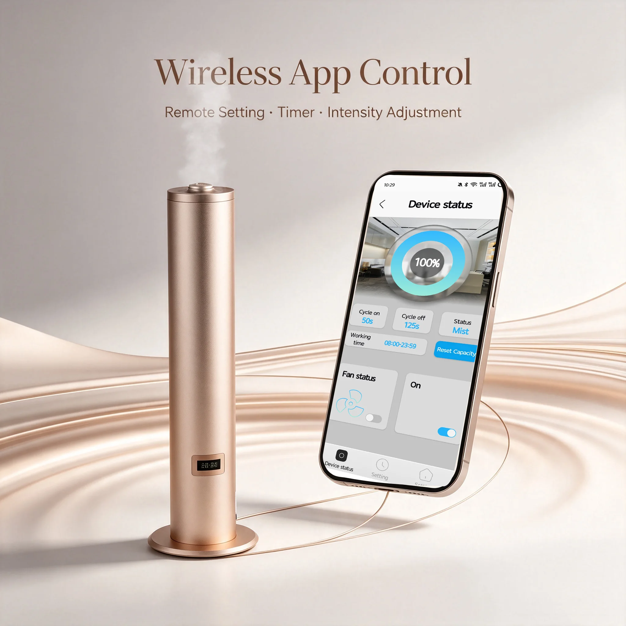 Waterless Scent Diffuser 500ml Freestanding Metal Two-Fluid Unit SPA Hotel Wholesale OEM Guangdong Private Mold
