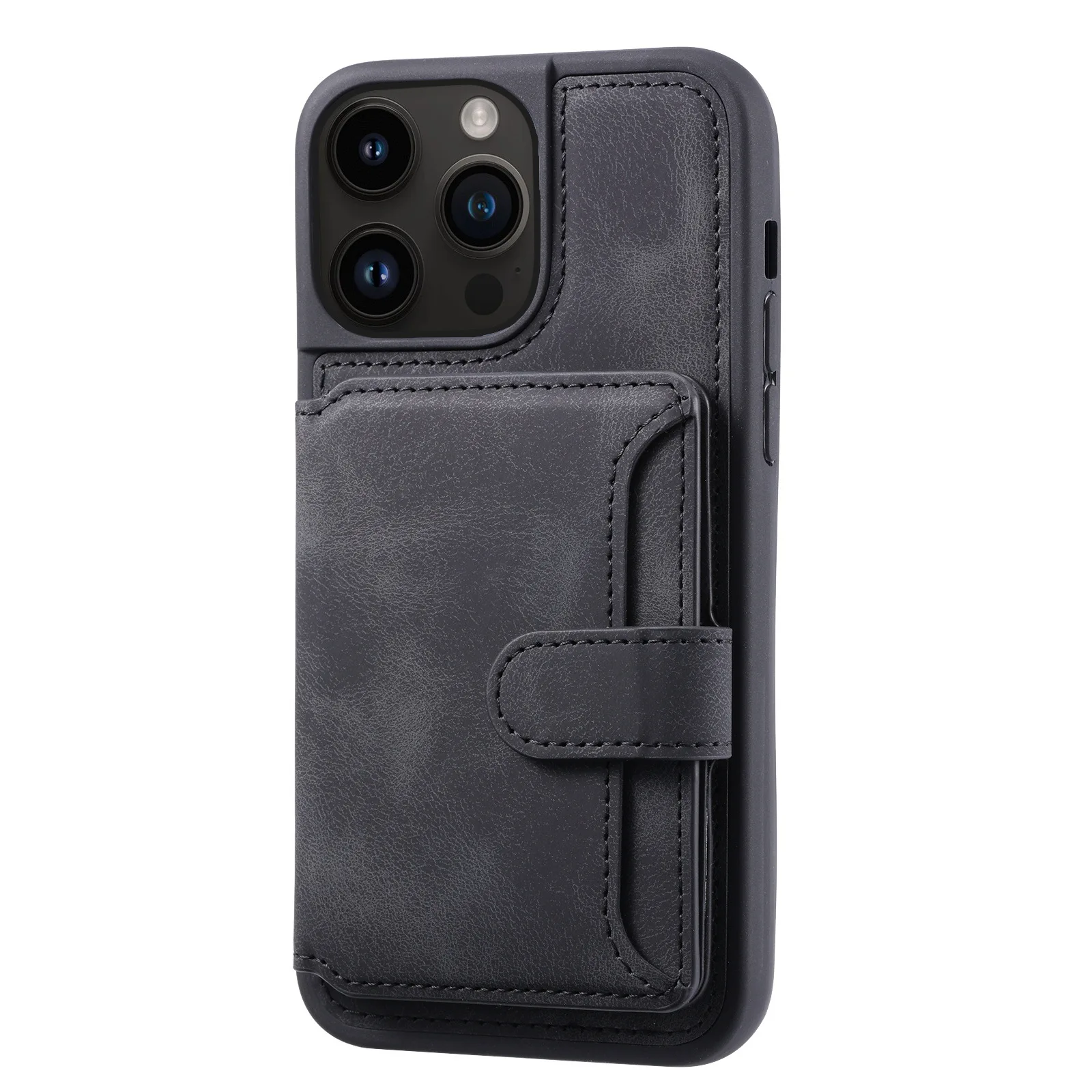 Funda de cuero de lujo con bolsillo para tarjeta de teléfono, carcasa trasera a prueba de golpes para iPhone 15 Pro Max 14 13 12 11 Pro Max 15 Plus