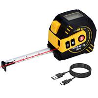 2 in 1 Laser Rangefinder 5M Tape Measure Ruler LCD Display with Backlight Distance Meter Building Measurement Device