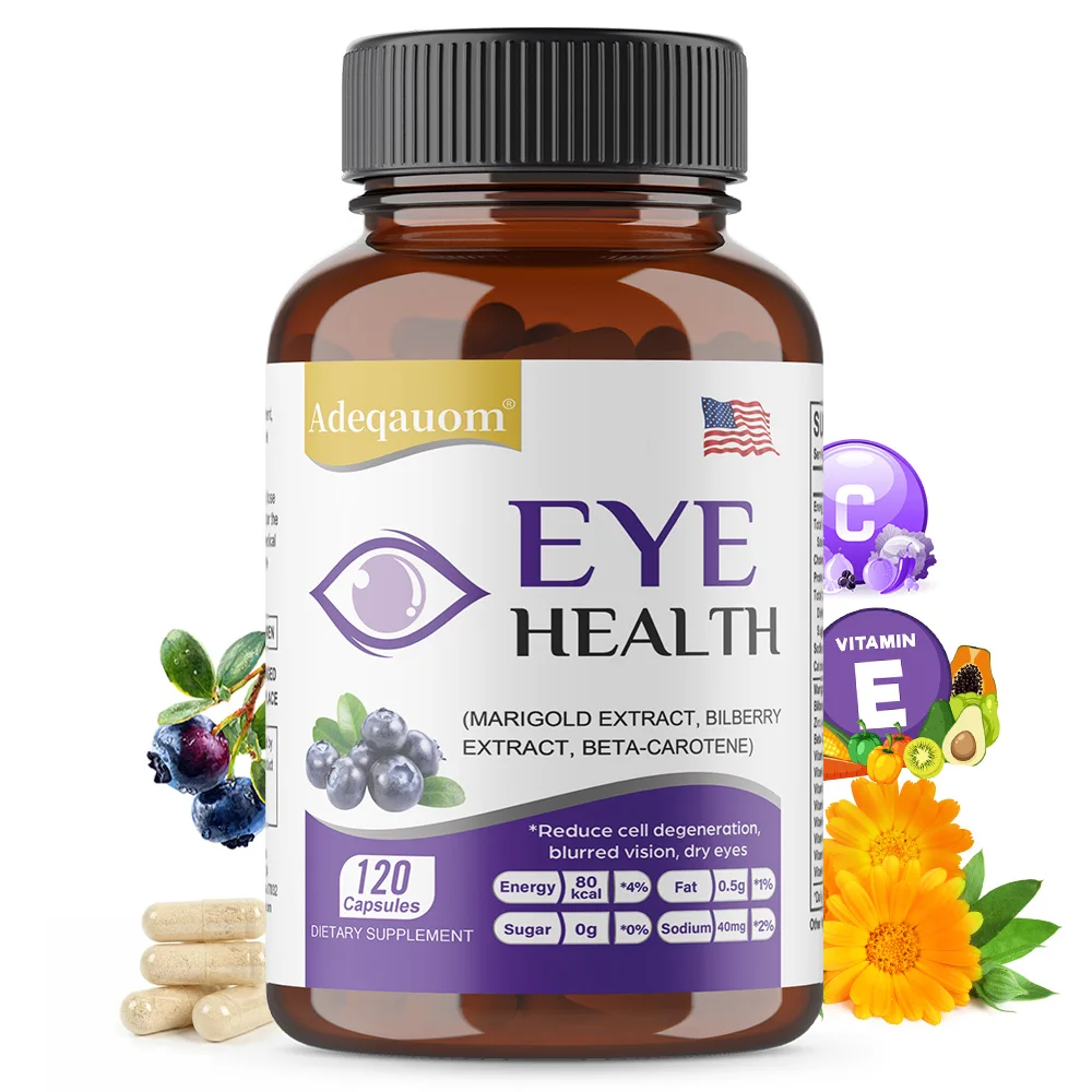 Eye Supplement with Marigold, Bilberry & Zinc Amino Acid Chelate – Supports Eye Health, Relieves Fatigue & Macular Protection