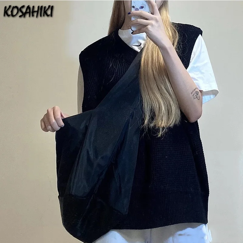 

High-capacity Y2k Aesthetic Casual Shoulder Bag Simple Grunge All Match Handbags Vintage Women Trendy Crossbody Bags Streetwear
