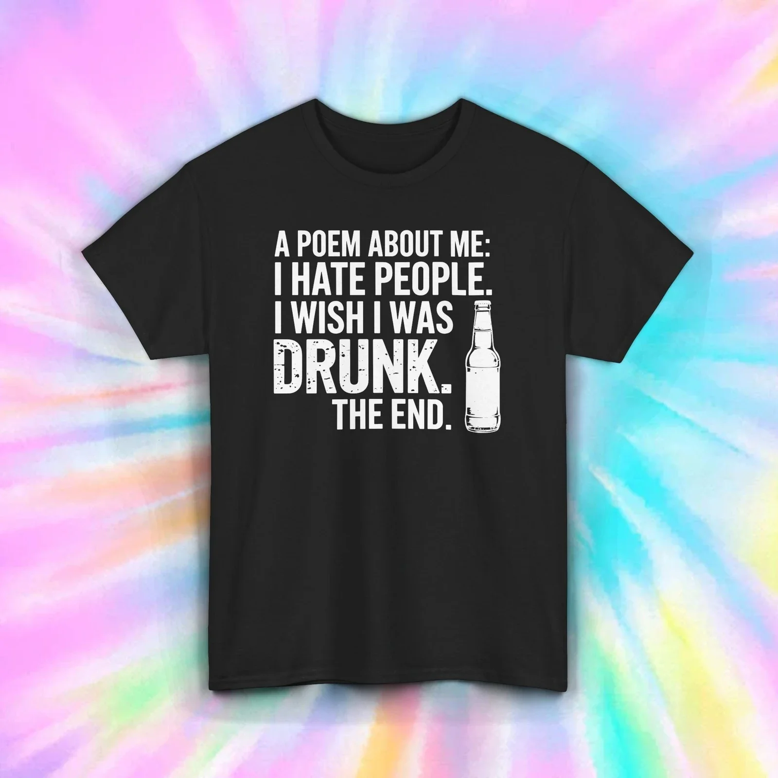 Chemise poème drôle je déteste les gens souhaits j'étais ivre t-shirt sarcastique S-5XL