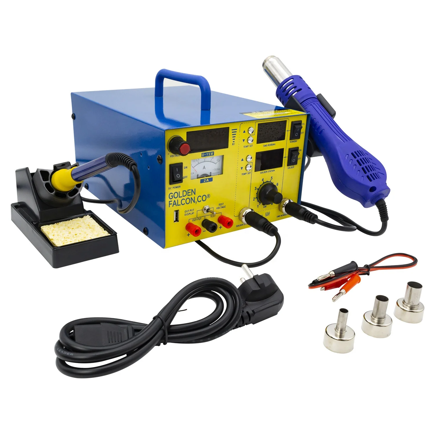 

Digital Soldering Station 3 In1 Hot air Gun Soldering Iron Power Supply Soldering Station for Mobile Pcb