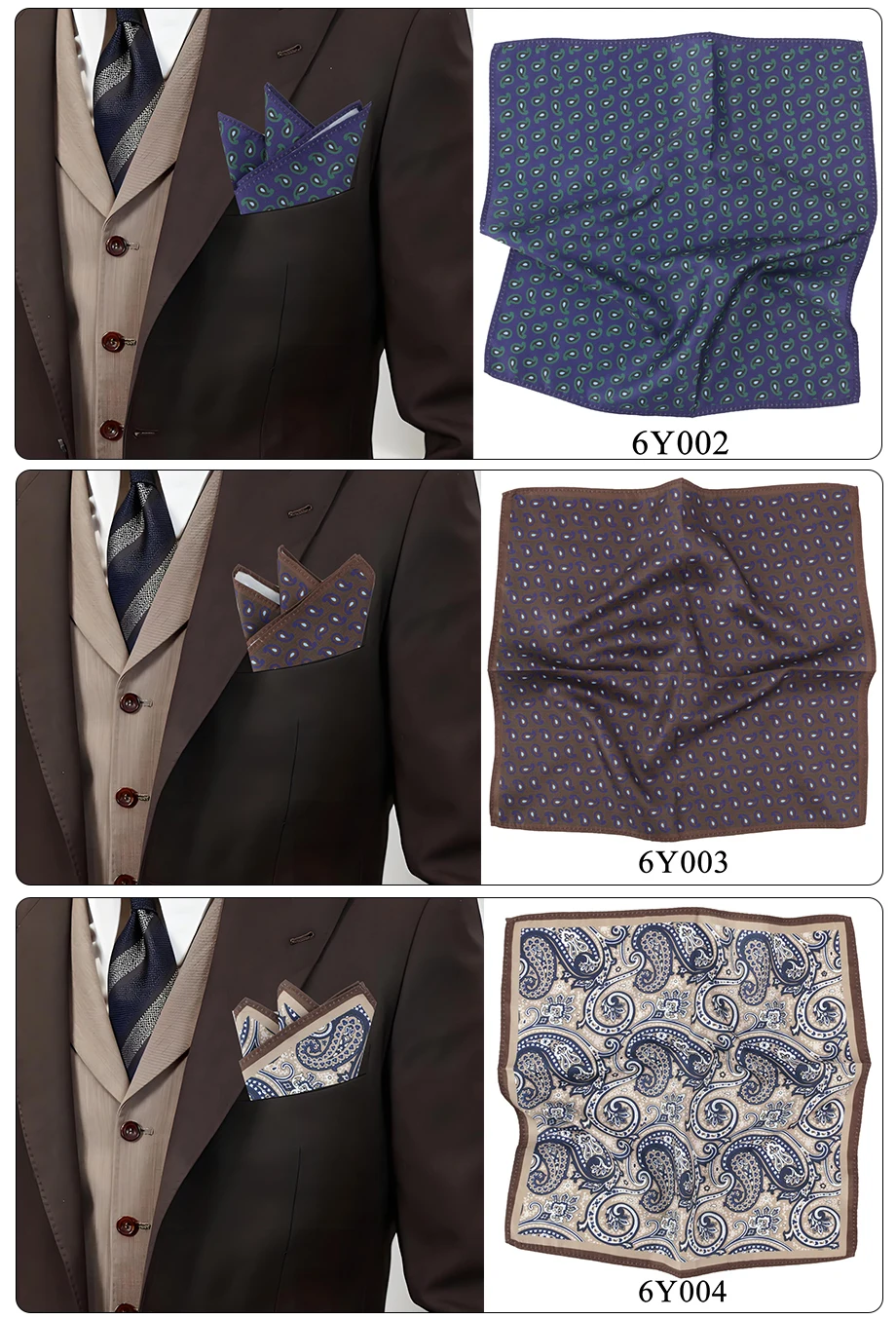 Neue Design Paisley Gedruckt Retro Business Männer Einstecktuch Taschentuch Anzug Zubehör Hanky Brust Schal 11,81 zoll geschenk – Detail 6