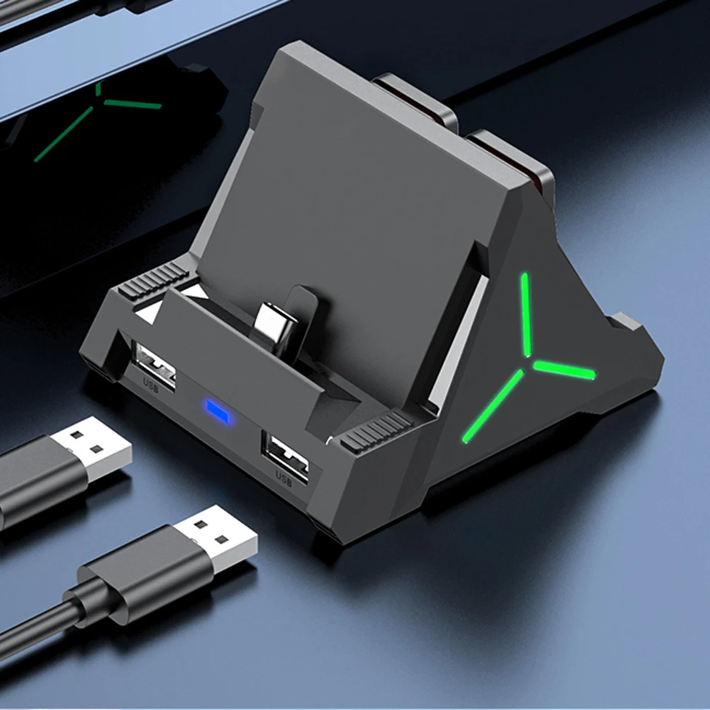 قاعدة شحن محطة إرساء التلفزيون مع منافذ USB من النوع C المتوافقة مع HDMI، حامل شحن محمول لنينتندو سويتش