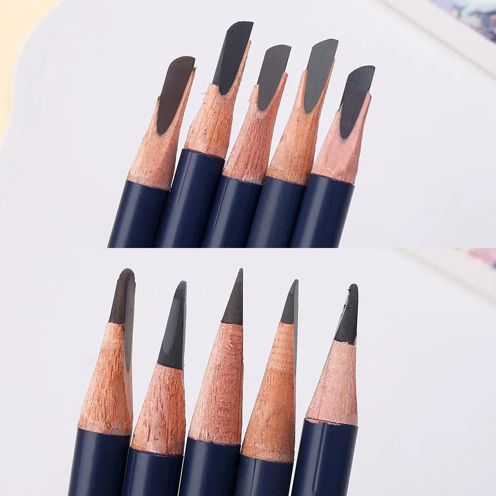 Waterproof Wooden Hard Eyebrow Pen 5 Colors High Quality Professional Natural Matte Eyebrow Enhancers Pencil Makeup Cosmetics