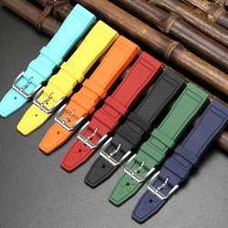 20mm 21mm 22mm Soft Fluoride Rubber Strap Suitable For IWC Pilot Watches Portugieser Bracelets Mark 18 Watchband Accessories