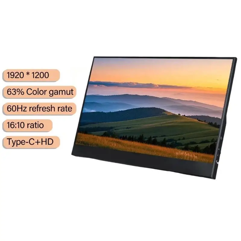 652F 14Inch FHD Travel Monitor 60Hz Refreshes Rate HDRs Support USB C HDTV With Smartests Cover Speakers