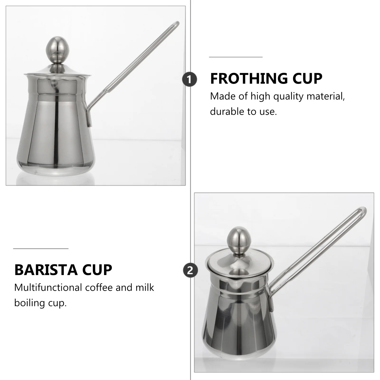 

1Pcs Milk Frothing Cup Multifunctional Coffee Milk Jug Anti-Scald Handle Guide Nozzle Easy Pouring Coffee Tool