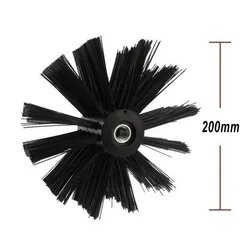 200mm Chimney Brush Rotary Dryer Vent Cleaning Brush Bristle Head  Rod For Chimney Dryer Pipe Fireplace Inner Wall Cleaning Tool