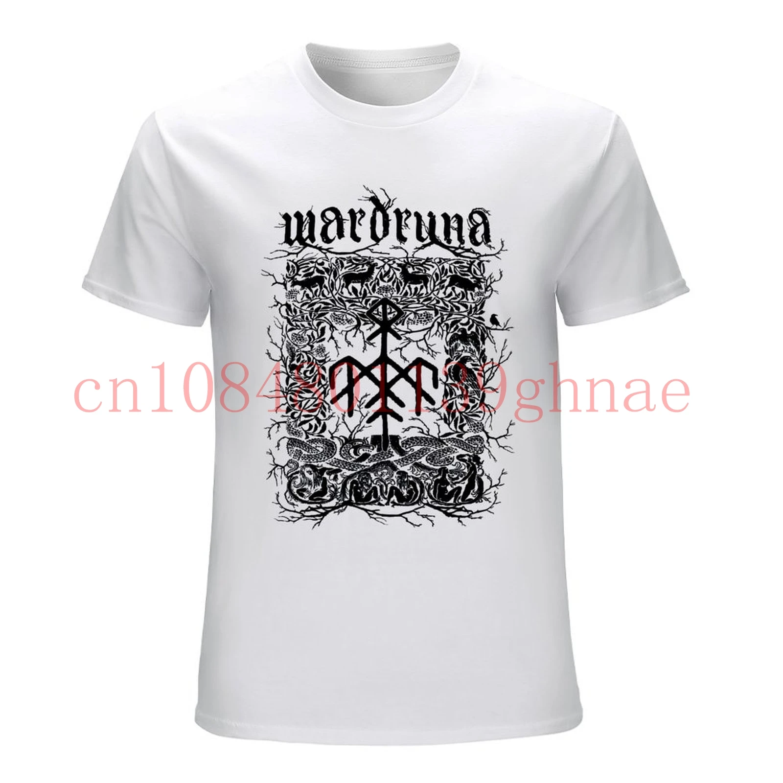 Nordik Folk Wardruna Tshirt Men's Fashion Crew Neck Short Sleeves Cotton Tops Clothing Black