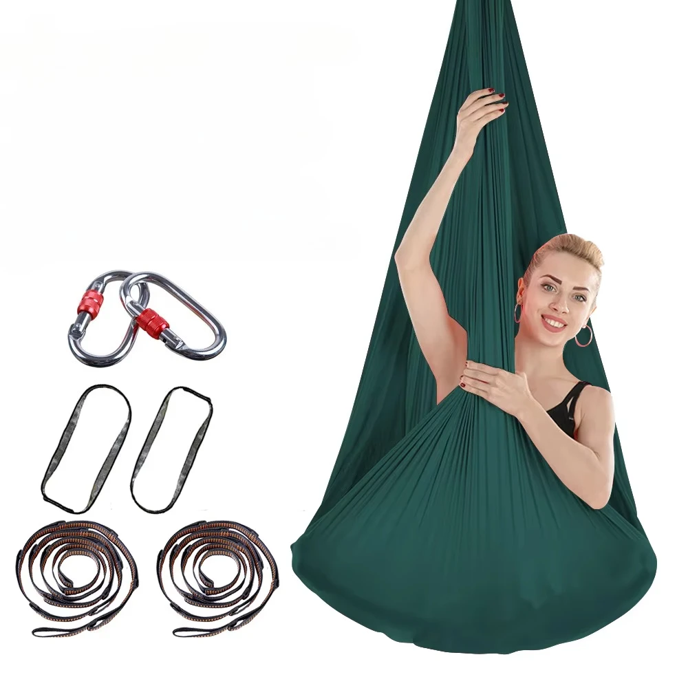 

Easy Unknot Aerial Yoga Hammock With Extension Belt Climbing Hook Home Gym Yoga Training Equipment New Arrival