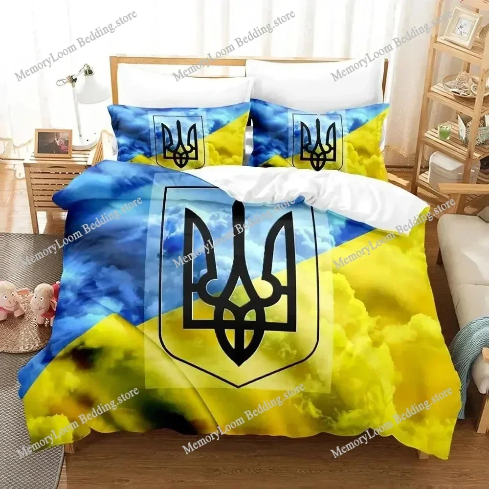 3D Print Ukrainian Flag UKRAINE Bedding Set Duvet Cover Bed Set Quilt Cover Pillowcase Comforter king Queen Size Boys Adult