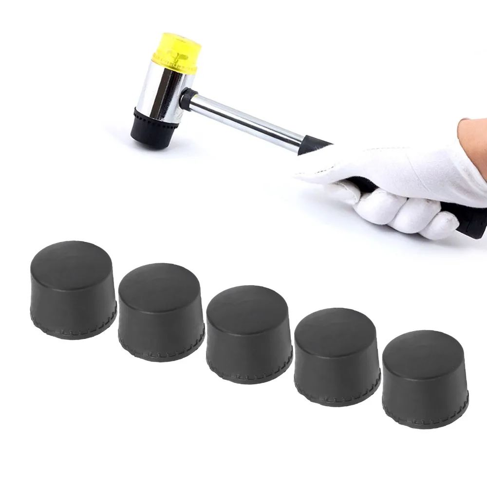 5PCS Non-Slip Surface Rubber Hammer Head Oil Prevention Anti-Scratch Hammer Striking Head Tool Accessory Replacement Mallet Head