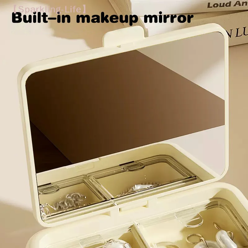 

【JYA1】Мини-коробка для хранения ювелирных изделий с зеркалом, идеи подарков для подружки невесты, дорожный футляр для ювелирных изделий, коробка для дня рождения, подарок на день матери