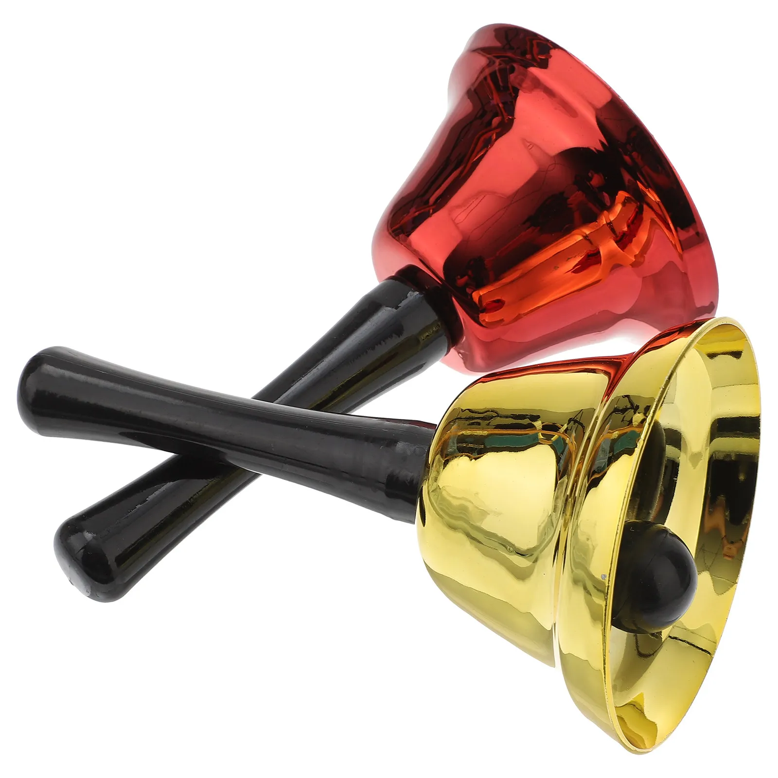 2Pcs Metal Bell Handheld Call Bells 75Mm Loud Clear Sound Ergonomic Handle Lightweight Christmas Ring Bell School Home Hotel