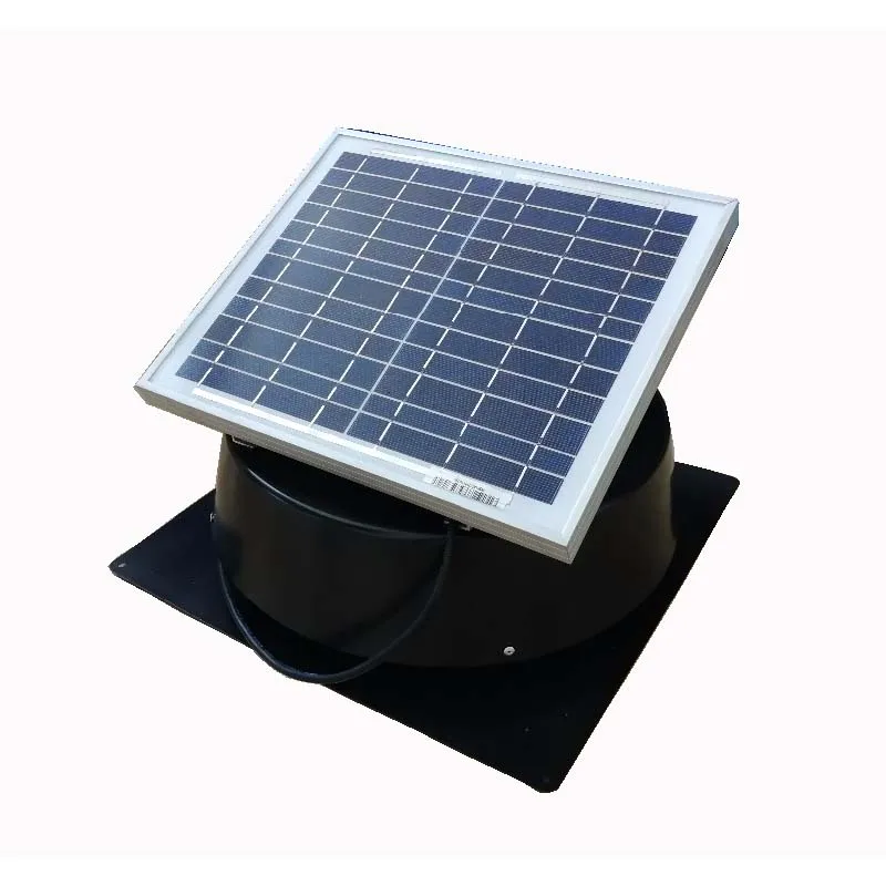 Solar Attic Exhaust Fan Roof Mounted Ventilator 660cfm for Mobile Toilet Greenhouse  Small Farm House Pet House 5 years warranty