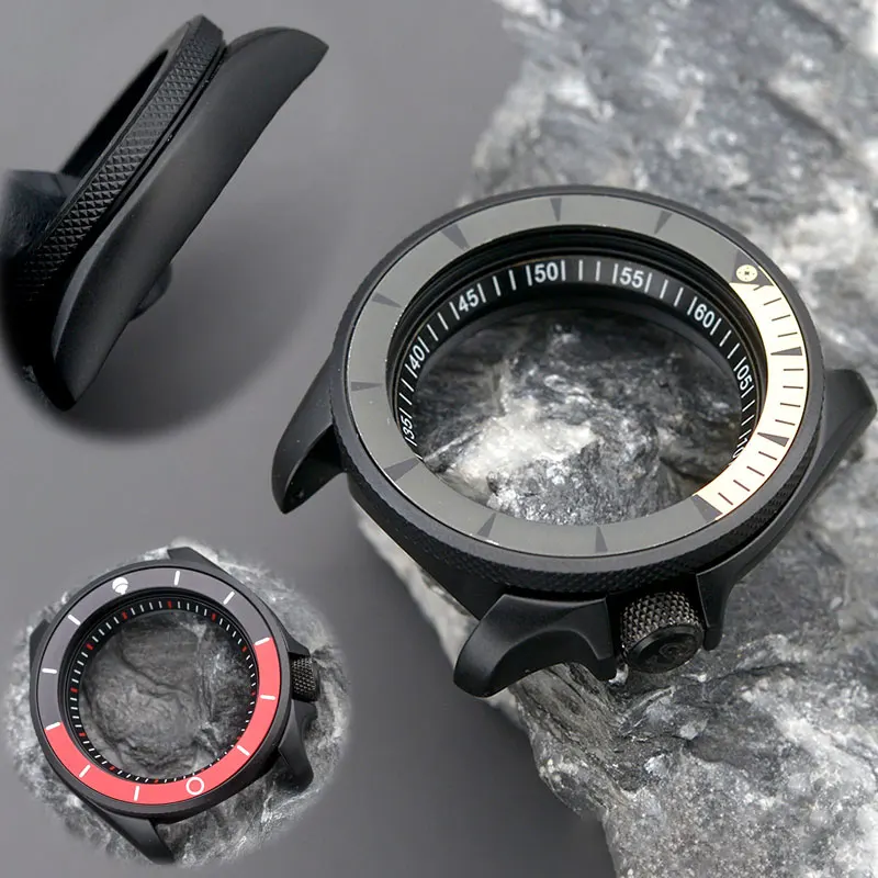 

Black Men Watch Case Fit NH34 NH35 NH36 Automatic Movement 316L Stainless Steel Sapphire Glass Sandblasted Matte SKX009 SKX007