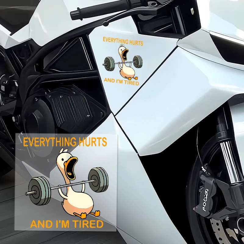 

Креативные наклейки с рисунком утки-штанги, подходящие для кузов автомобиля, оконного стекла и мотоциклов, персонализированные декоративные наклейки