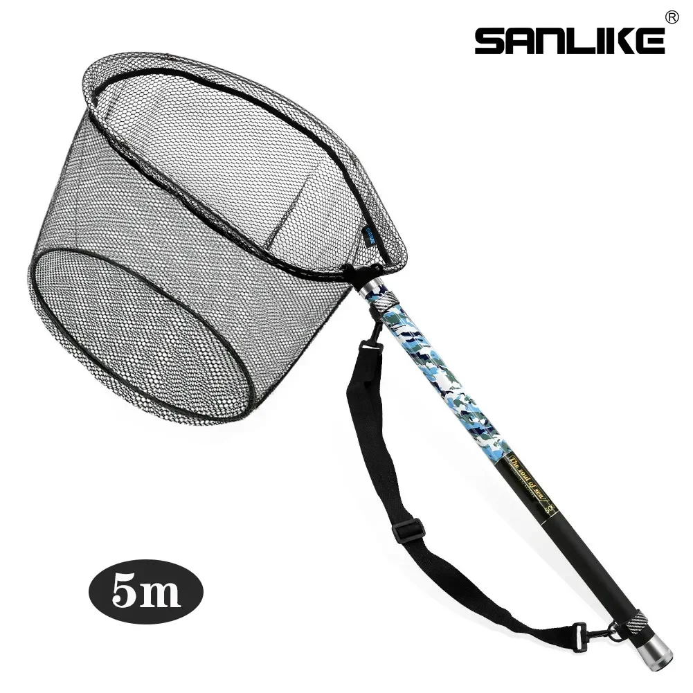 

SANLIKE 5m 6m Ball Net Folding Telescopic Adjustable Ball Pattern Fishing Net Fishing for Freshwater Seawater Landing Net