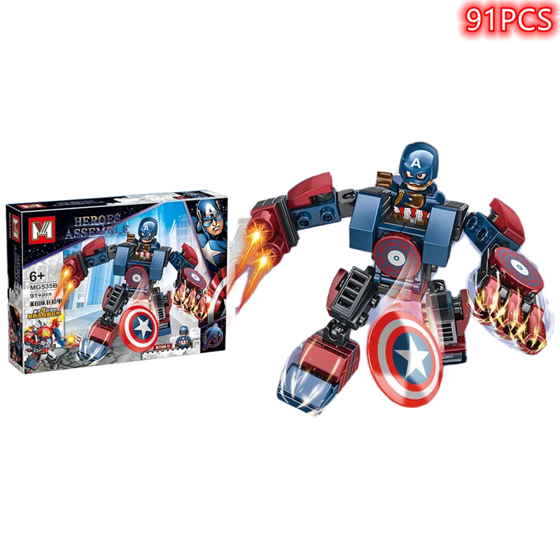 War Armor Mech Anti-Hulk Spiderman Iron man Mini Model Action Figure Building Blocks Compatible Legoboys Technic City Toy Gift