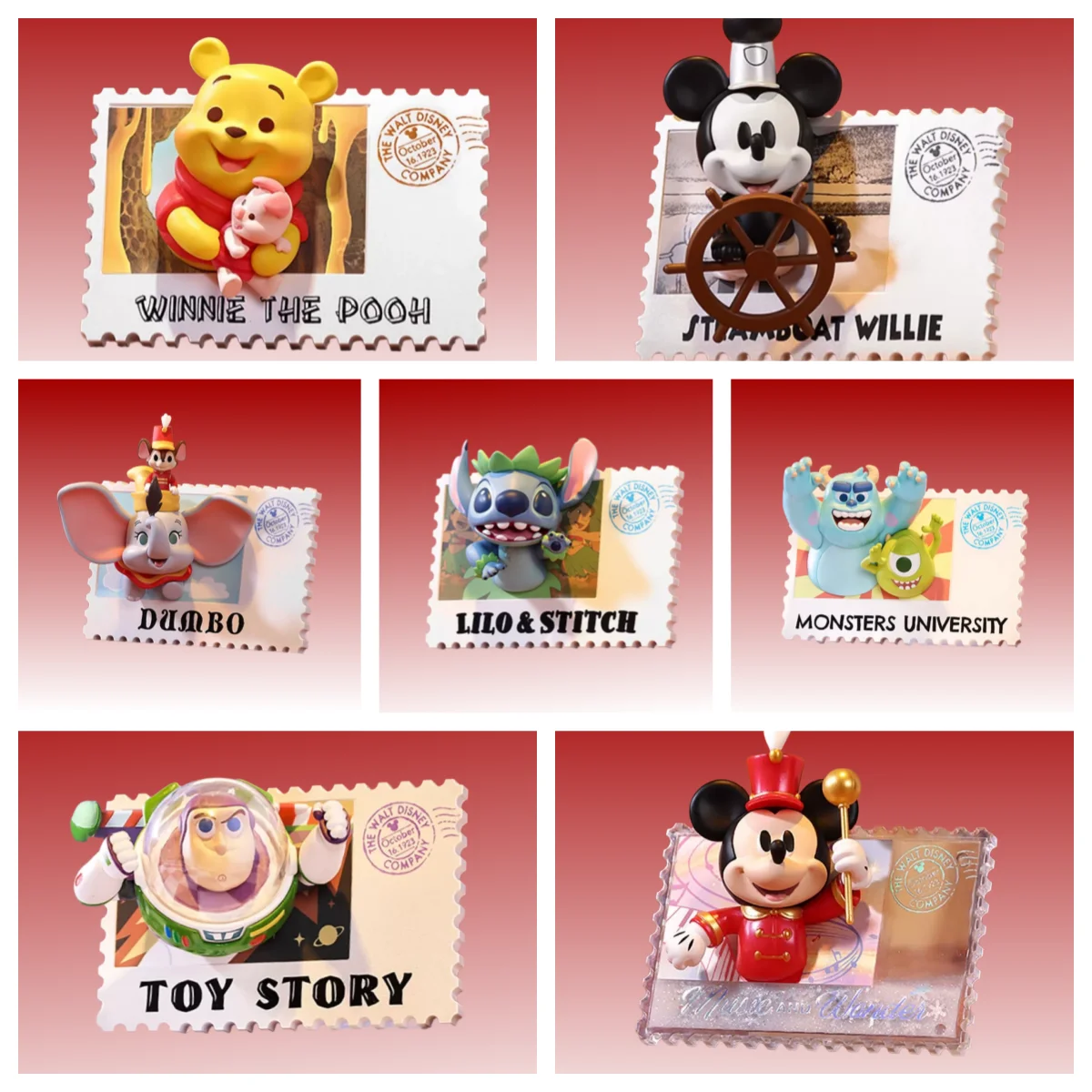 

Miniso Disney ретро штамп тематическая глухая коробка аниме фигурка сюрприз загадочная коробка магнит на холодильник настольные украшения игрушка