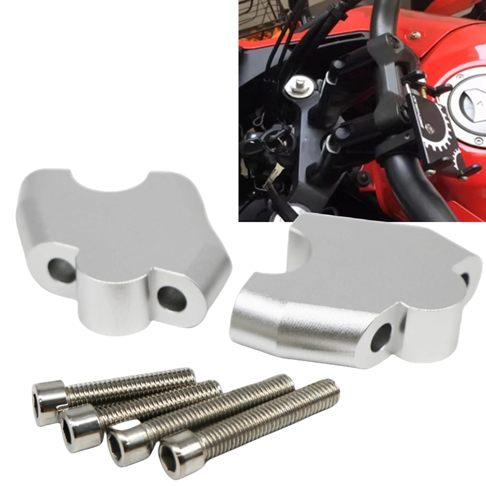 

For Honda CB500F CB500X NC700X NC750S DCT NC750X DCT NC750S CB300F CB400F CBR650F CB650F Height Riser Handlebar Clip With Screws