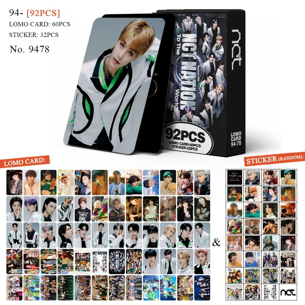 60+32Pcs/Set Kpop nct DREAM New Album Photo Card Korean Boy Idol HD Photo Mini Sticker Fans Collect Postcard Gift LOMO Card