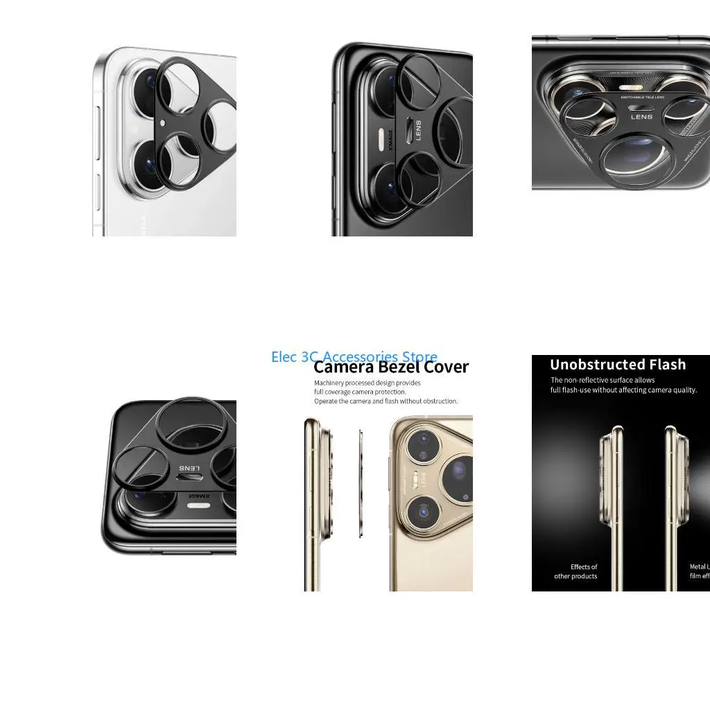 Y51A Precise Cut Camera Lens Guard Hollowed Out Structure Lightweight Against Scratches And Drop for Smartphone