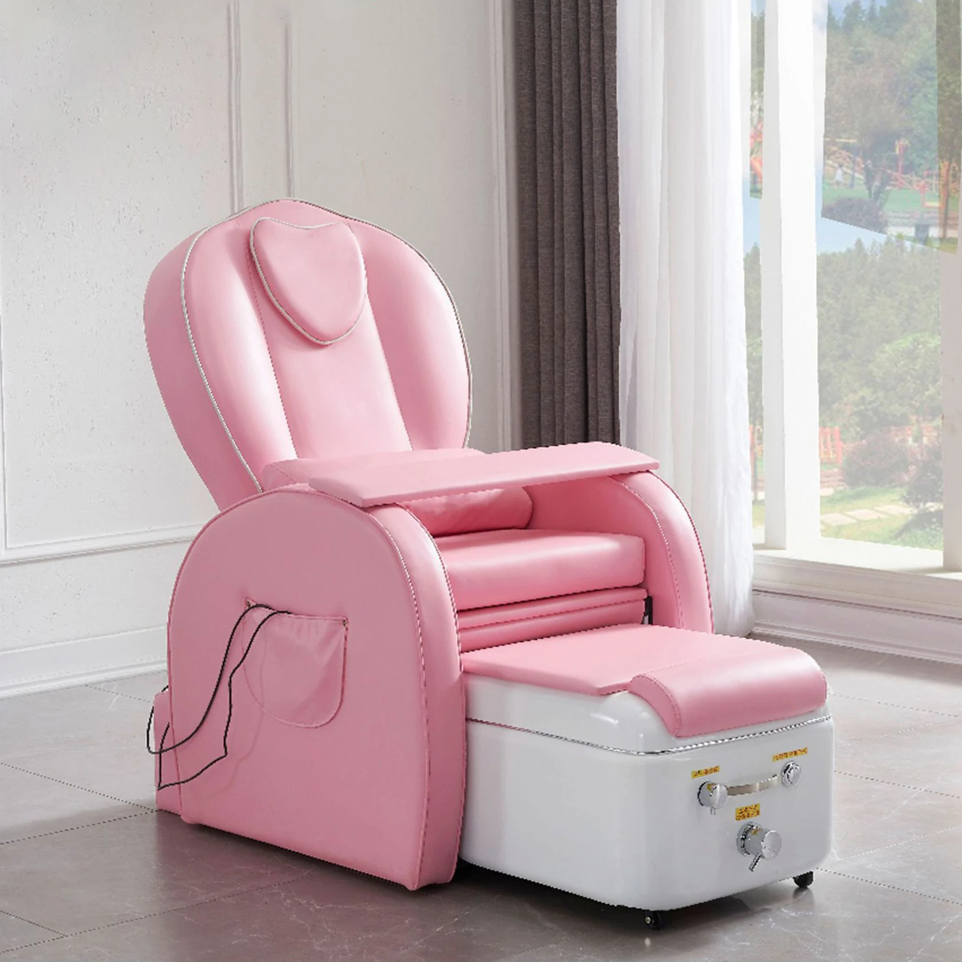 Modern Beauty Nail Salon Furniture No Plumbing Pedicure Chair Whirlpool Foot Spa Manicure Pink Pedicure Chai