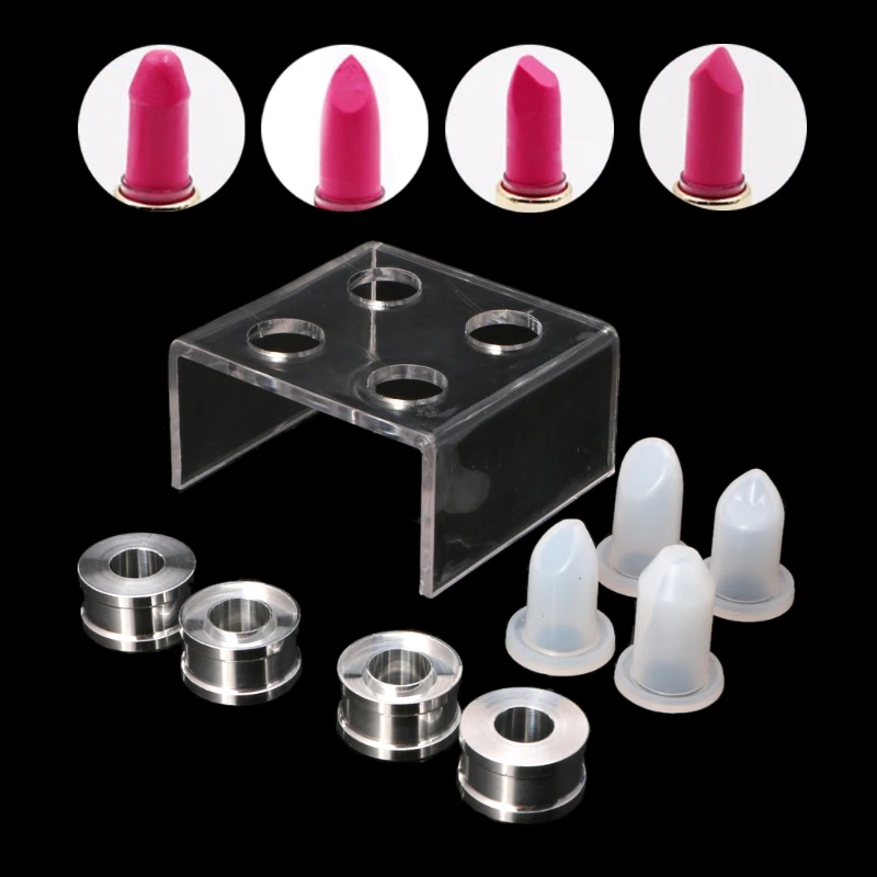 Kits moldes silicona para lápiz labial, 9 Uds., brillo labios, bálsamo, herramientas moldeo, fabricación Simple DIY,