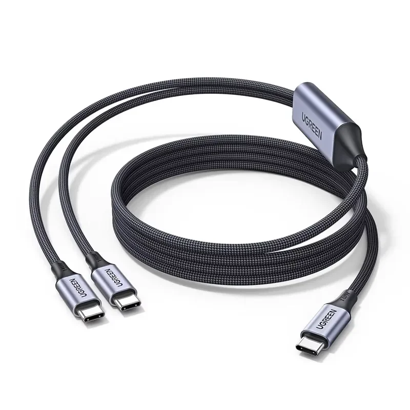 For 140W USB-C Cable 2-in-1 USB-C to USB-C Braid Shielding 5A Fast Charging for S25 Air/Pro Barcode Scanners